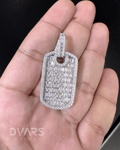 Colgante de Lujo Rectangular con Diamantes de Moissanita de Corte Brillante, Estilo Hip Hop Iced, Plata 925, Dvars Diamond DPH-08 - Product Image 4