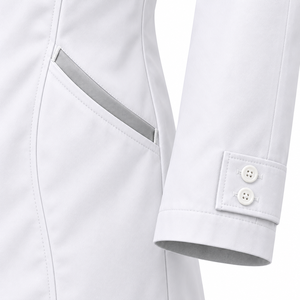 Blouse Médicale Unisexe Blanche et Grise à Col Revers, Coupe Ajustée, Uniforme de Laboratoire Personnalisé, Vente en Gros, Tenue de Travail pour Équipe Clinique - Product Image 6