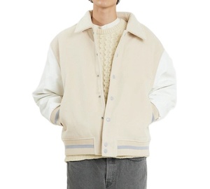 High Quality Men Full Custom <b>Wool</b> Varsity Baseball Jacket Leather Sleeves <b>Quilted</b> Lining Varsity Jacket For Man - Product Image 4