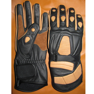 Guantes de motociclismo de cuero antideslizantes con protección rígida para los nudillos, guantes de motociclista unisex con protección completa para los dedos. - Product Image 1