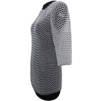 Chemise en maille d'aluminium à manches courtes, anneaux boutonnés de 10 mm, armure de chevalier viking, costume médiéval pour reconstitution historique et Halloween