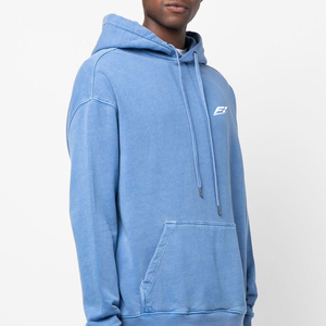 Sweat-shirt unisexe en coton épais, style streetwear délavé, coupe oversize, avec logo personnalisé, cordon de serrage et poche kangourou - Product Image 5