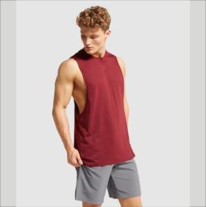 Débardeurs de sport pour hommes de qualité supérieure, coupe basse, respirants, écologiques, 180g, 100% coton, pour la musculation - Product Image 3