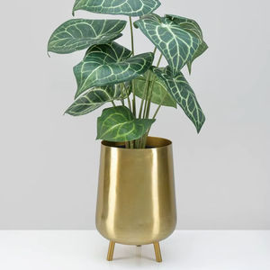 Macetero metálico contemporáneo para decoración de hogar, jardín, oficina, recepción y vestíbulo de hotel. - Product Image 1