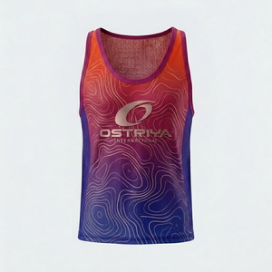 Ostriya Men's Breathable Mesh <b>Training</b> Vest Sleeveless O-Neck Geometric Print Athletic Fit All Seasons Custom Design <b>Bibs</b> - Product Image 5