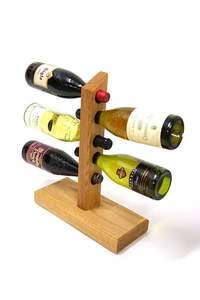 Porte-vin en bois sur pied, base robuste, construction en bois massif, idéal pour le rangement du vin dans les bars et les cuisines - Product Image 6