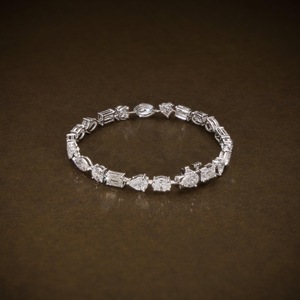 Pulsera de tenis de plata de ley 925 con moissanita de corte diamante en múltiples formas para mujer, joyería, regalo de boda para pareja - Product Image 4