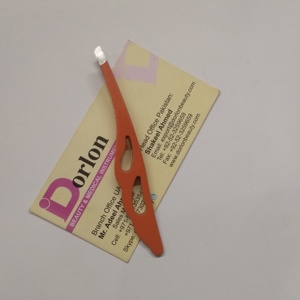 Pince à cils pince à épiler inclinée en forme de feuille pince à épiler professionnelle pince à épiler enduite de papier de conception personnalisée pour les poils des sourcils - Product Image 3