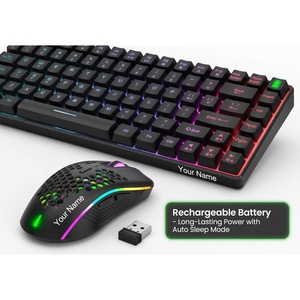 K84 <b>Wireless</b> Gaming <b>Keyboard</b> Mouse Combo OEM Wholesale Rechargeable Rainbow Backlit 75% TKL <b>Keyboard</b> 3200 DPI Mouse Set" - Product Image 1