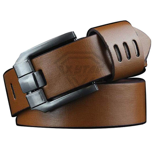 Ceinture Homme en Cuir Véritable Premium, Style Vintage Décontracté Marron, Boucle à Double Ardillon, Vente en Gros Direct Fabricant - Product Image 1
