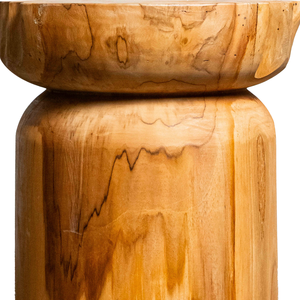 ARTERRA Luxury Rustic Teak Natural Cylinder <b>Stool</b> Handcrafted Wood Seating Warehouse Hotel Lounge Accent - Product Image 3