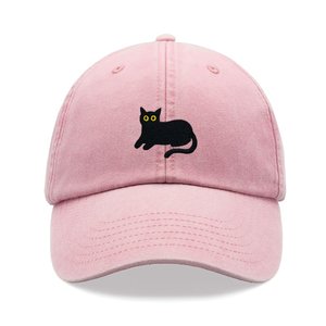 Black <b>Cat</b> Lying Down Baseball Cap Vintage Washed Cotton Unisex Dad Hat Adjustable Funny Faded Sports Sun Summer Holiday Funny Ca - Product Image 2