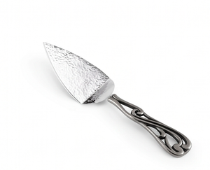 Handmade Stainless Steel Cake Server With Hammered Blade And Ornate Handle Triangular Serving Spoon For Cheese And Cake Use - Product Image 1
