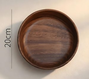 Bol de service rustique classique en bois artisanal, vaisselle de table en bois naturel pour fêtes, salade de fruits, assiette à collation, décoration d'intérieur - Product Image 2