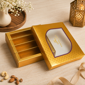 Caja de Papel Plegable Reciclada de Lujo para Alimentos |   Caja de Cartón para Empaque de Regalos y Dulces de Chocolate con Logotipo Personalizado, para Empacar Alimentos Premium - Product Image 2