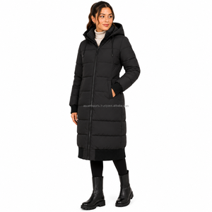 Manteau d'hiver long à capuche pour femme, épais, vente en gros, directement de l'usine, exportateur OEM personnalisé - Product Image 3