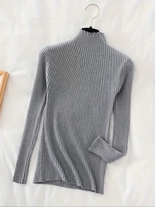 Suéter cárdigan ajustado de manga larga con cuello redondo, tejido 100% cachemir para mujer, otoño-invierno, de Bangladesh. - Product Image 5