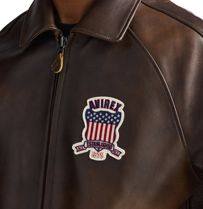 Chaqueta Avirex Personalizable de Invierno con Logotipo Frontal, Impermeable, 100% Cuero Genuino para Hombre, Tallas Grandes, Todos los Colores Disponibles - Product Image 6