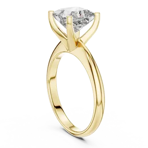 Bague Solitaire Carrée Moderne 2 carats Diamant de Laboratoire Taille Princesse Quatre Griffes en V Tige Fine Or Personnalisé Bijoux de Mariage - Product Image 5