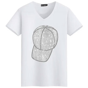เสื้อยืดผู้ชายสั่งทำพิเศษ ประดับคริสตัลคุณภาพสูง ดีไซน์ตามสั่ง เสื้อยืดวิบวับ ขายส่ง - Product Image 2