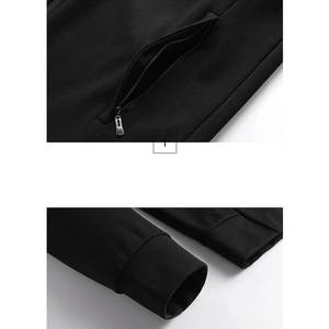 Sweat-shirts à fermeture éclair pour hommes en polyester/coton, coupe classique, tissu polaire 300 GSM, couleur unie, respirant, séchage rapide, pour l'hiver - Product Image 6