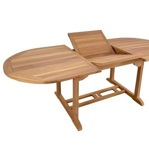 Outdoor <b>Extendable</b> Solid Teak <b>Wood</b> Rectangle <b>Dining</b> <b>Table</b> Waterproof Eco-Friendly Modern Design for Garden Patio - Product Image 2