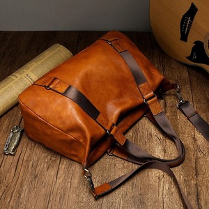 Bolsa de Viaje Impermeable de Cuero Genuino, Bolsa de Gimnasio de Gran Capacidad, Bolsa de Viaje para Pasar la Noche, Logotipo Personalizado - Product Image 5