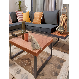 Custom Aluminum <b>Outdoor</b> Garden <b>Sofa</b> Set Corner Patio Furniture With Waterproof Cushions For Resort Hotel - Product Image 2