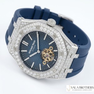Audomers Piguat Royal Oakk Offshore Chronograph Diamond Quartz Fashion <b>Watch</b> 42mm Stainless Steel Octagon Analog Crystal - Product Image 4