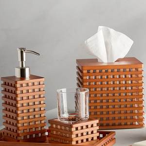 Raw Wooden Bathroom Toothbrush <b>Holder</b> Rectangle Minimalist Style Stand for Toothbrushes <b>Makeup</b> <b>Brushes</b> and Accessories - Product Image 6