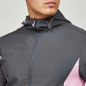 Custom Two Piece <b>Windbreaker</b> Set Patchwork Zip up Nylon Polyester Streetwear Tracksuit Men <b>Windbreaker</b> Set - Product Image 4