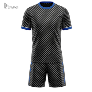 Custom Sublimation Soccer Uniform Set <b>Mens</b> Football Jersey <b>Shorts</b> Team Names/Numbers Quick Dry Breathable Grey Blue Team Match - Product Image 1