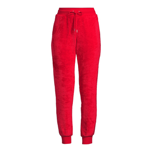 Pantalon de détente pour femmes, couleur rouge, taille haute, tissu extensible doux, décontracté, pour fitness, yoga, entraînement, vêtements de sport - Product Image 3