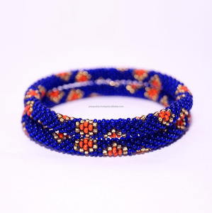 Beaded Tube Charm Bracelet Seed Beads Elastic <b>Bangles</b> Colorful Pattern Luxury Unisex Gift Jewelry Fashion Accessory Wholesale - Product Image 1