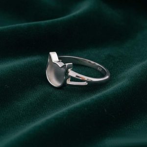 925 Sterling Silver 14k Gold <b>Cat</b> Face Blank Bezel <b>Ring</b> Custom DIY Memorial Jewelry Setting Resin Ashes Hair Breastmilk Keepsake - Product Image 6