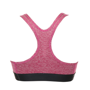 Soutien-gorge de sport dos nageur sans coutures pour femme, maintien moyen, respirant, rose uni, haut de fitness - Product Image 4