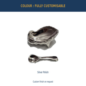 Ensemble de cuillères de service en aluminium moulé moderne, finition argentée, vaisselle artisanale, ensemble cadeau - Product Image 3