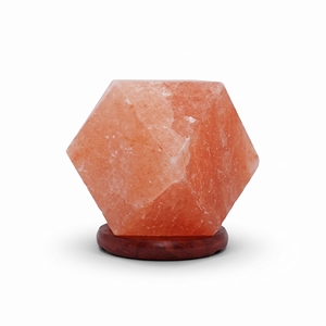 Lámpara de Sal Rosa del Himalaya, Lámpara de Escritorio Geométrica Facetada Natural con Forma de Diamante para Decoración de Sala de Estar y Dormitorio, Venta al por Mayor - Product Image 1