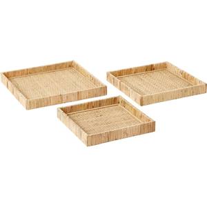 Single <b>Unit</b> Square Woven Rattan <b>Tray</b> Eco-Friendly Decorative <b>Storage</b> Basket Available by Piece for Interior Styling - Product Image 1