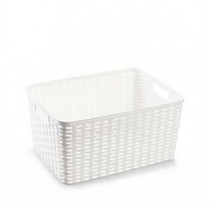 Cesto portaoggetti in plastica bianca 18L CESTA RATTAN N5 - Product Image 1