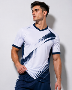 Camiseta de fútbol de calidad premium con nombre y número personalizados, tela transpirable de secado rápido para deportes de equipo y entrenamiento al aire libre. - Product Image 6