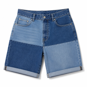 Shorts en jean de haute qualité, directement de l'usine, doux et confortables, taille mi-haute, personnalisés, style vintage hip-hop, coupe droite, prix bas - Product Image 1
