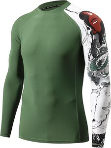 Custom Design Men's Long Sleeve Rashguard BJJ Compression Wear 100% Polyester Premium Quality OEM Service <b>Heat</b>-Transfer Printed - Product Image 2