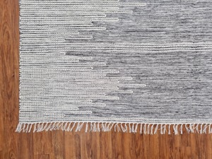 Abstract Pattern <b>Wool</b> Acrylic Flat Weave Rug Rectangle Handmade Scandinavian Style Living Room Area Rug with Fringe - Product Image 4