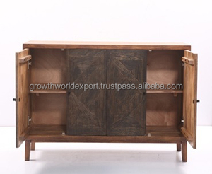 Industrial Design 4-Door Storage Buffet <b>Cheap</b> Wooden Frame <b>Sideboard</b> for Dining Kitchen Latest Home & Hotel Furniture 2025 - Product Image 3