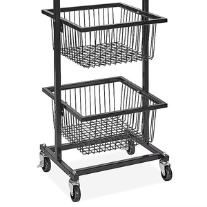 Carrito de cocina metálico duradero con recubrimiento en polvo para almacenamiento de microondas y accesorios de cocina diarios - Product Image 1