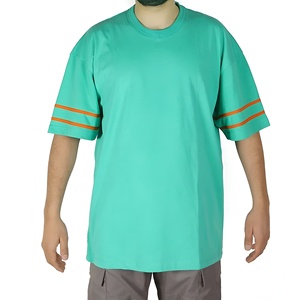 เสื้อยืดผู้ชายทรงบ็อกซี่ สปอร์ต ผ้าถัก 100% คอตตอน กันยับ คอกลม ตะเข็บตัดสี ทรงโอเวอร์ไซส์ ราคาขายส่ง - Product Image 1