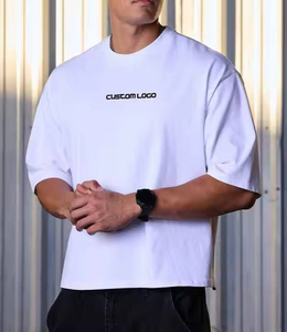 Camisetas de Hombre Premium de Algodón 100% Lavado, 240 GSM, Personalizadas, Lisas, Teñidas, con Hombros Caídos, Manga Corta, Estilo Crop Top y Corte Cuadrado - Product Image 4