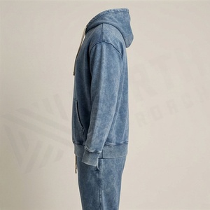 Haut de survêtement en tissu de coton pour homme, délavé à l'acide, personnalisable, couleur sur mesure, qualité supérieure, streetwear, pour le jogging - Product Image 3