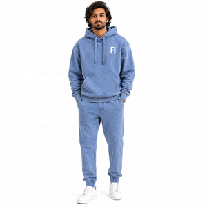 Men's Fashion Solid Color Hoodies Acid Wash <b>Tracksuit</b> 100% Cotton Fleece Breathable Sweatshirts Winter/Summer Wear Wholesale ODM - Product Image 1